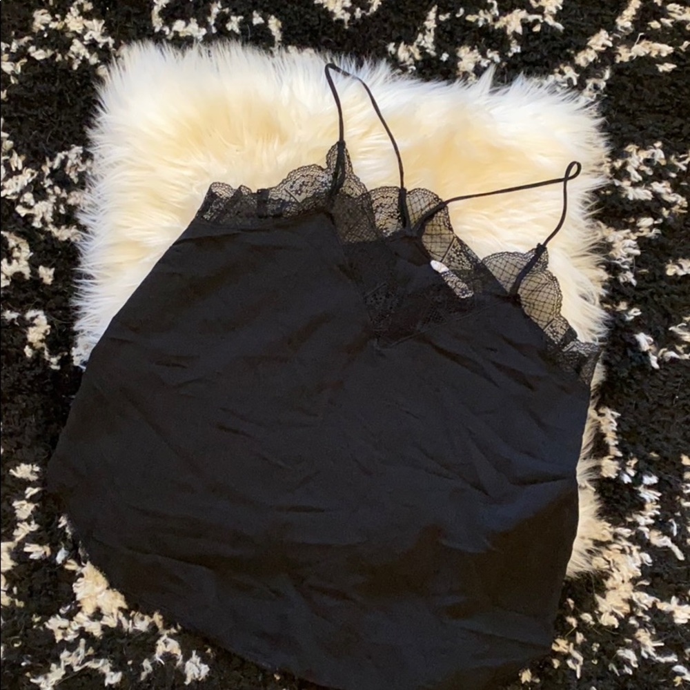 black lace trim camisole